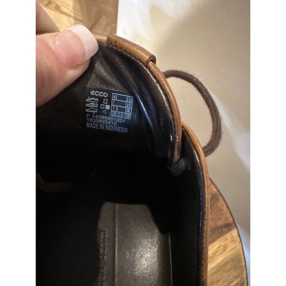 Ecco Brown Leather Casual Sneakers - Picture 8 of 8